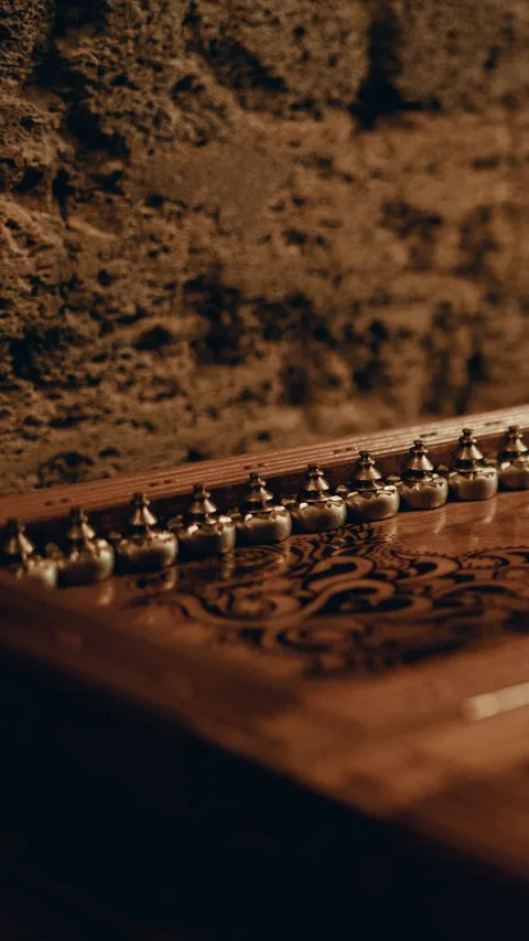 Pachinko board pegs close view