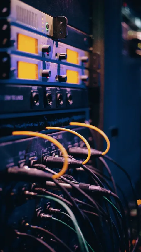 Computer security padlock on server rack