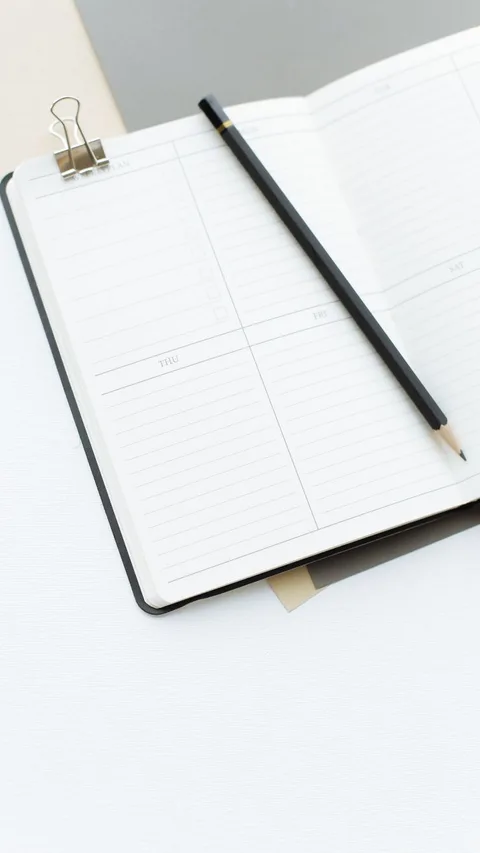 Open notebook with personal goals